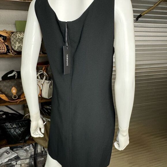Versace Cady Enver Medusa Scoop Neck Black Little Mini Dress NWT - Picture 6 of 13